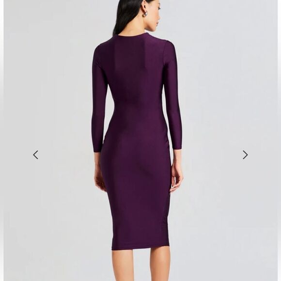 NWT SER.O.YA Kepla eggplant midi Dress cut out bodycon Retrofete Sz M - Picture 4 of 12
